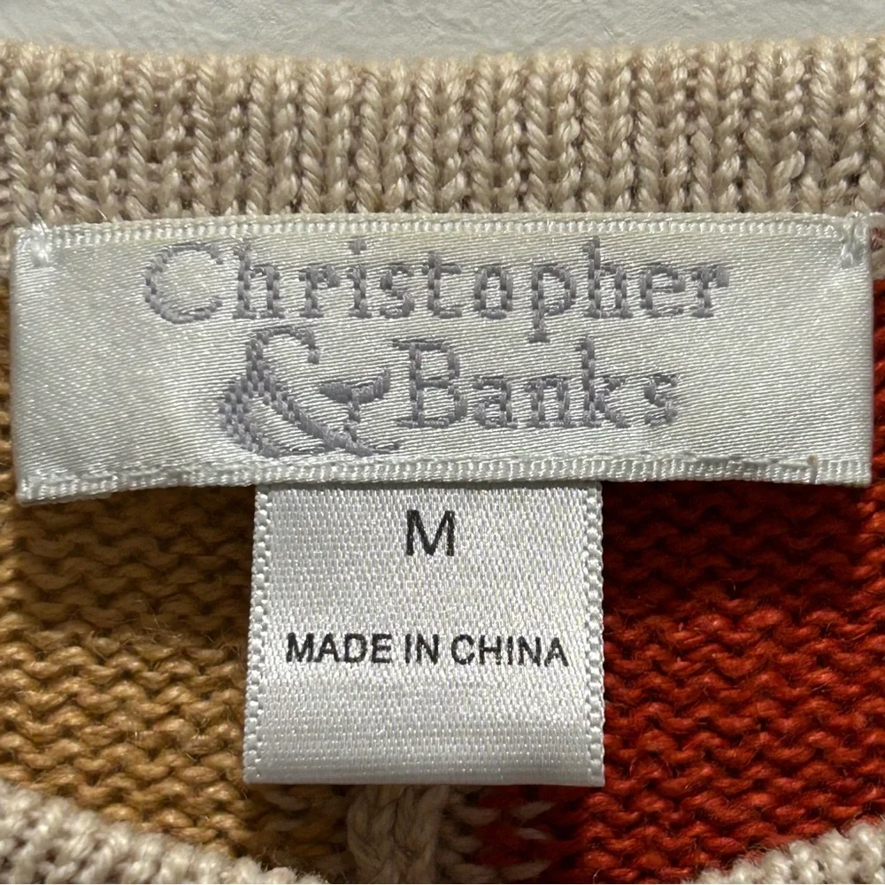 VTG Y2K Christopher & Banks Multicolor Ramie & Cotton Cardigan Sweater - Medium - Picture 3 of 9